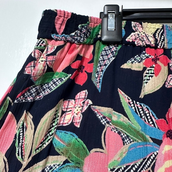 Vintage Napa Valley Blue Floral Tropical Crepe Maxi Skirt Size Large Summer EUC - Picture 6 of 16